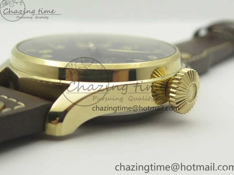 MIROTIME 0405 Big Pilot IW501005 Real Bronze ZF 1:1 Best Edition Black Dial on Brown Leather Strap A Sleek 7192